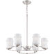 Omega 6 Light 25.5 inch Satin Platinum Chandelier Ceiling Light