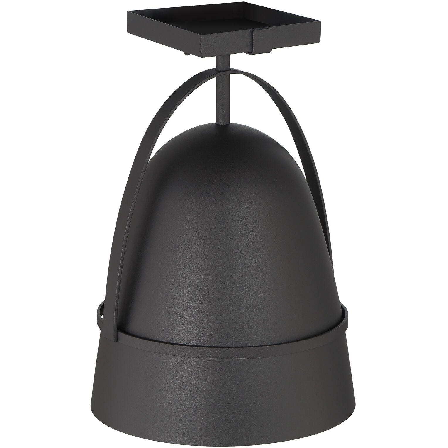 Rue 1 Light 9.5 inch Black Semi-Flush Mount Ceiling Light