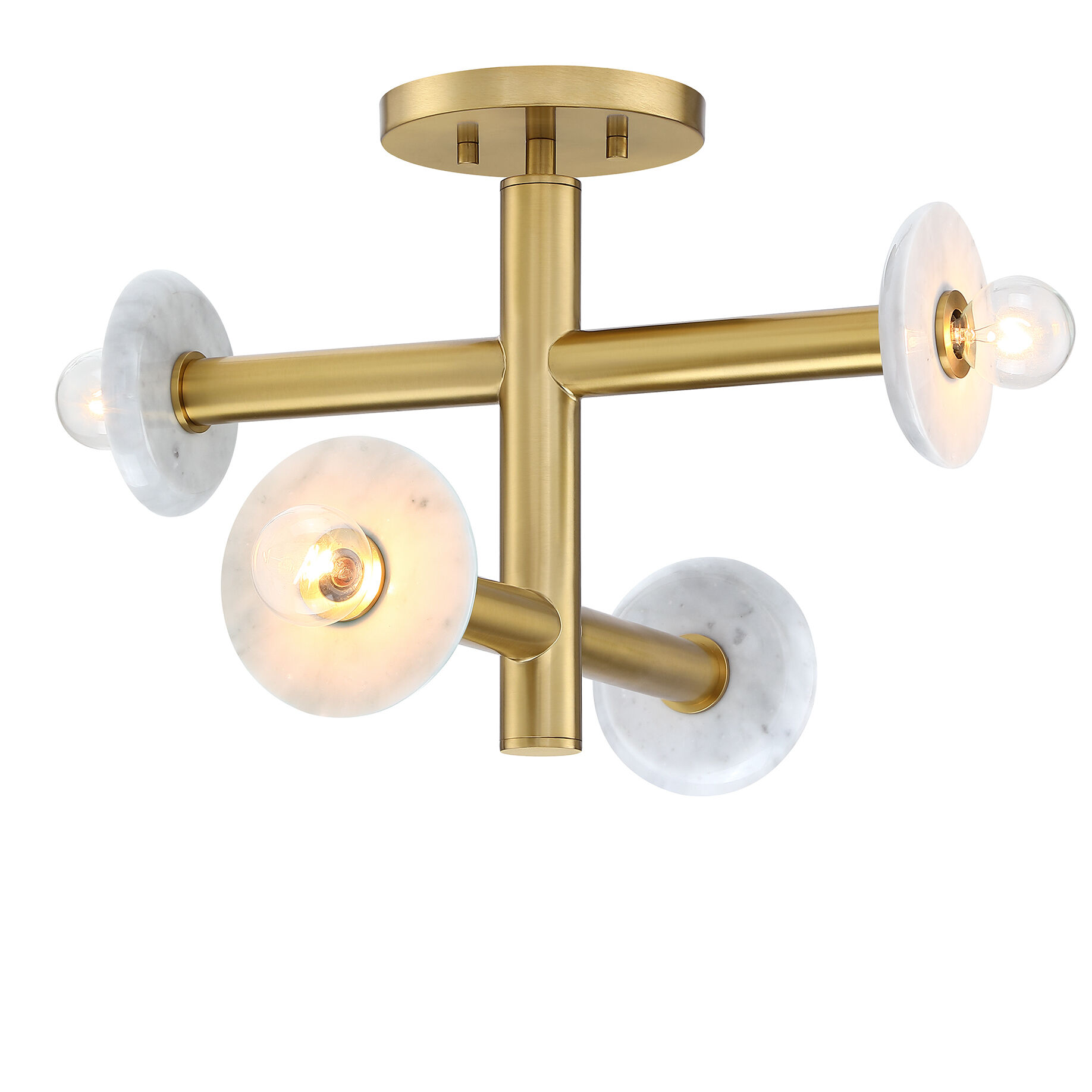 Fina 4 Light 16 inch Brushed Gold Semi Flush/Convertible Ceiling Light