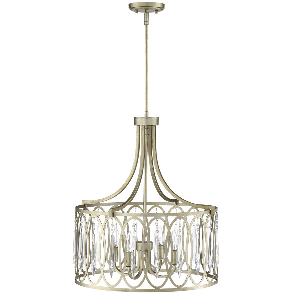 Hutton 4 Light 21 inch Sterling Gold Pendant (Inverted) Ceiling Light