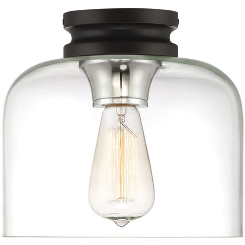 Ezra 1 Light 9 inch Black Flushmount Ceiling Light