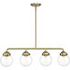 Knoll 4 Light 33 inch Brushed Gold Island Pendant Ceiling Light