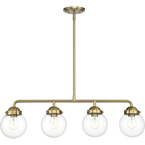 Knoll 4 Light 33 inch Brushed Gold Island Pendant Ceiling Light