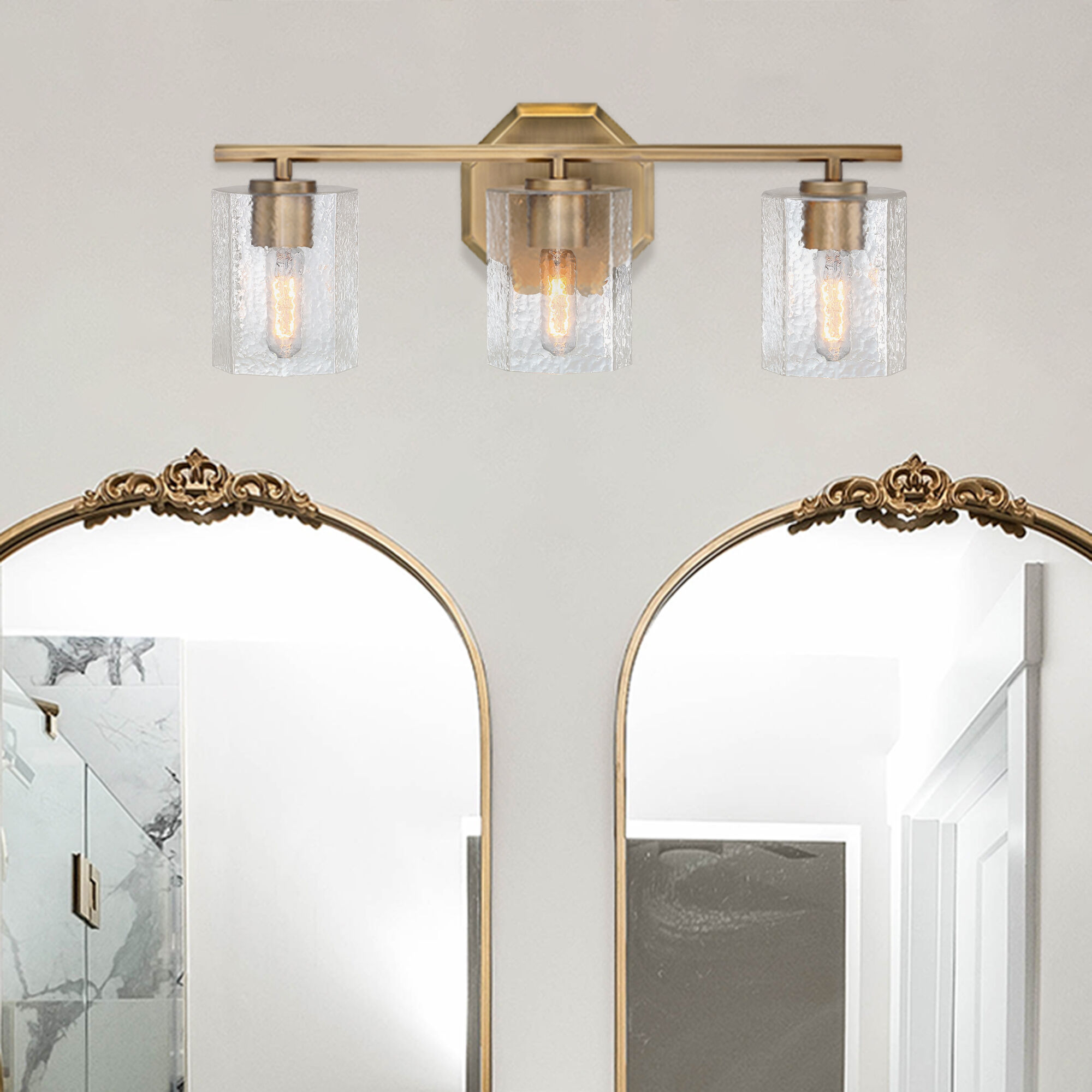 Haven 3 Light 24 inch Old Satin Brass Vanity Light Wall Light
