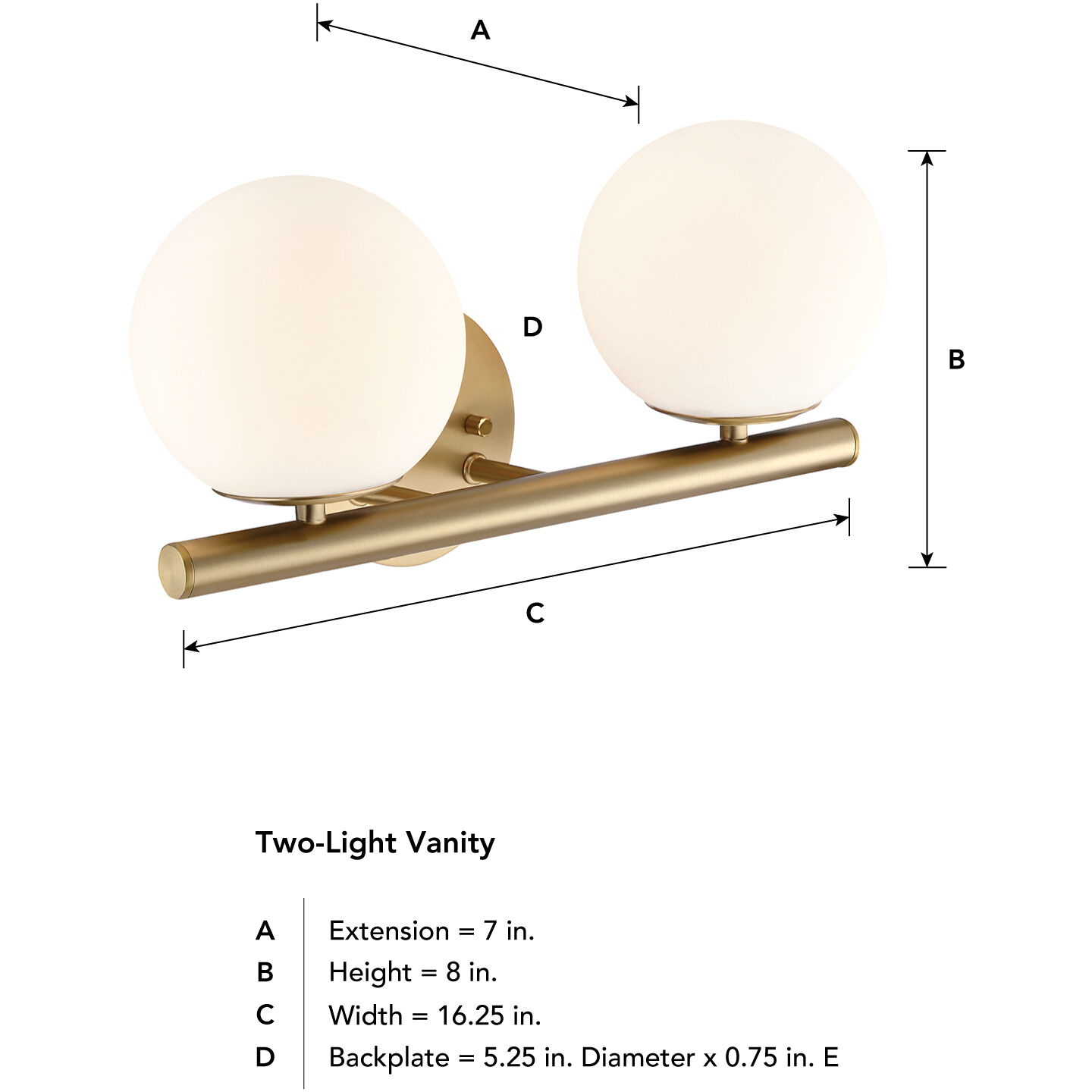Crown Heights 2 Light 16.25 inch Brushed Gold Vanity Light Wall Light