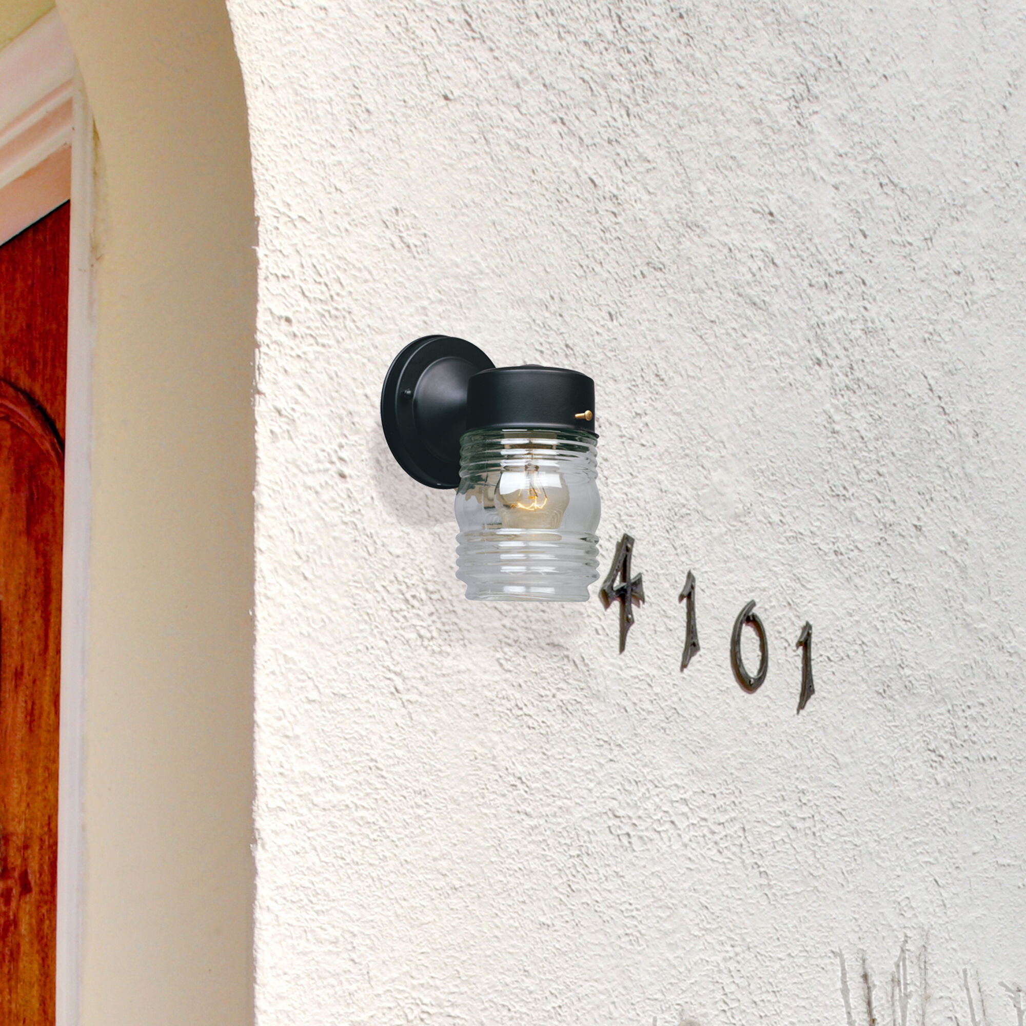 Basic Porch 1 Light 7 inch Black Outdoor Wall Lantern