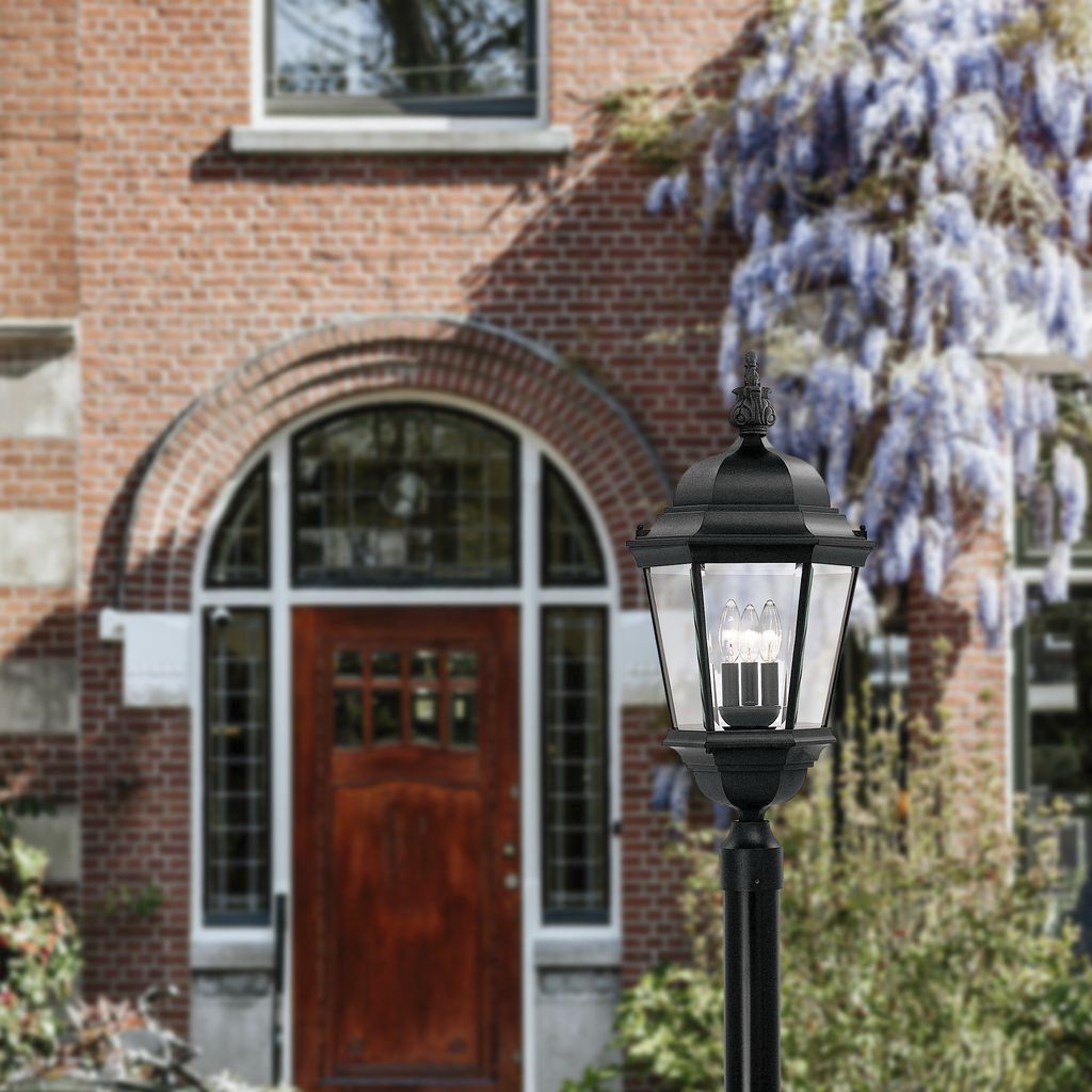 Builder 3 Light 28 inch Black Outdoor Post Lantern