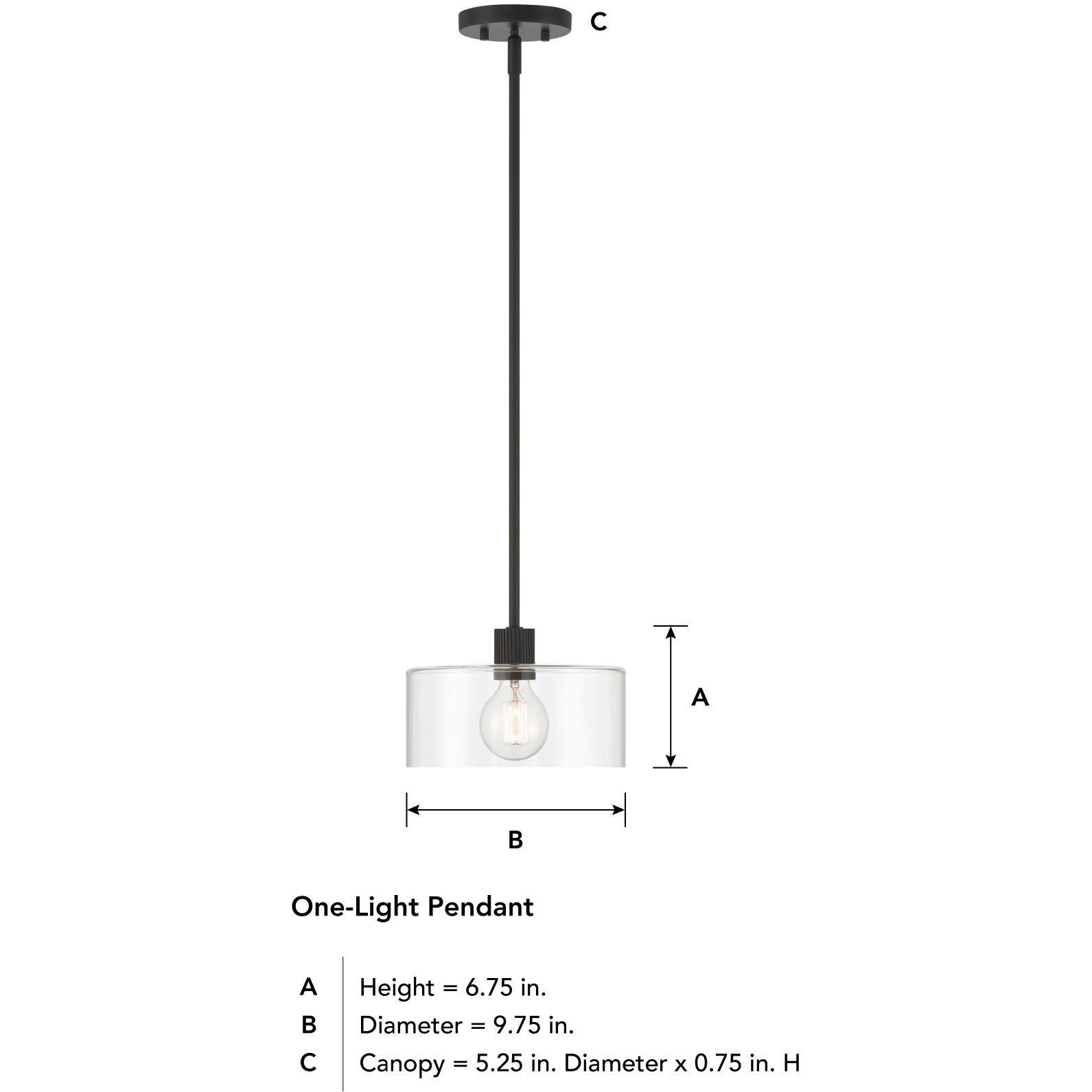 Vibrato 1 Light 9.75 inch Matte Black Pendant Ceiling Light