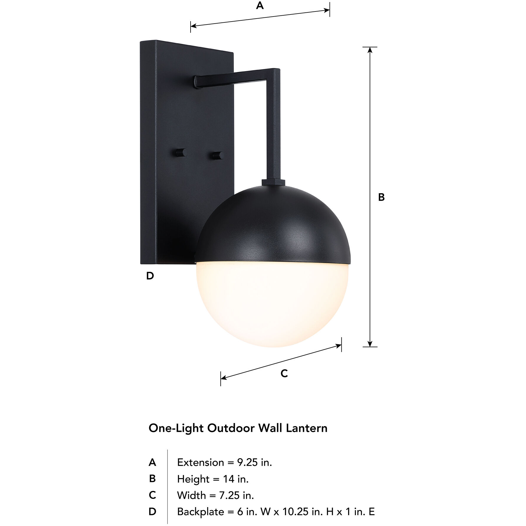 Pineview 1 Light 14 inch Black Outdoor Wall Sconce