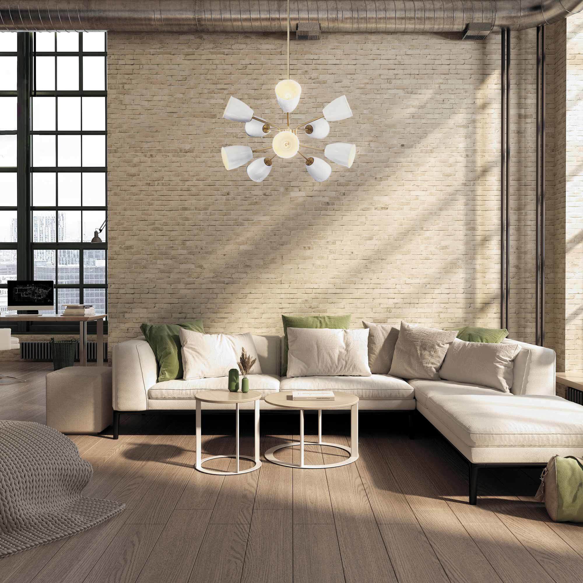 Biba 10 Light 28.5 inch Brushed Gold Chandelier Ceiling Light