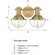 Dalton 2 Light 15 inch Brushed Gold Vanity Light Wall Light