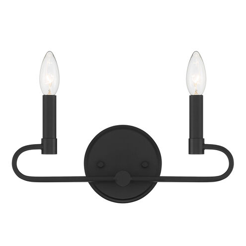 Summit 2 Light 14 inch Matte Black Vanity Light Wall Light