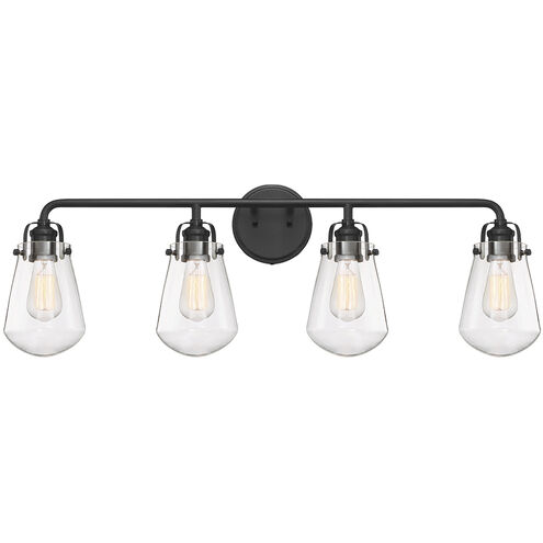 Elliott 4 Light 32 inch Matte Black Bath Bar Wall Light