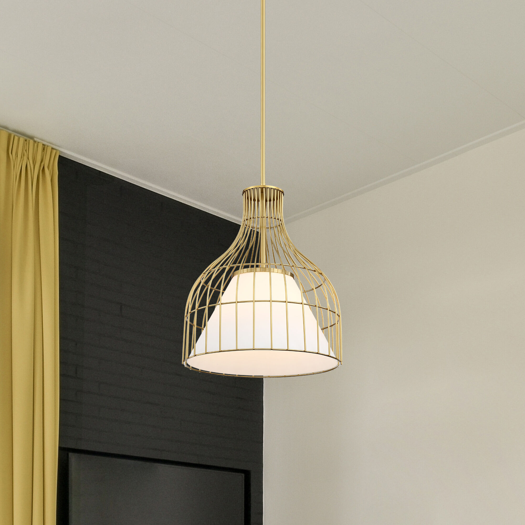 Evensong LED 15.75 inch Brushed Gold Pendant Ceiling Light