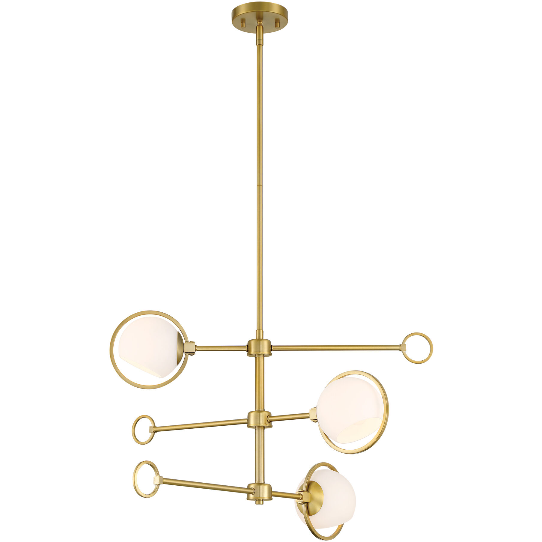 Teatro 3 Light 28 inch Brushed Gold Chandelier Ceiling Light