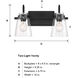 Inwood 2 Light 16 inch Matte Black Vanity Light Wall Light