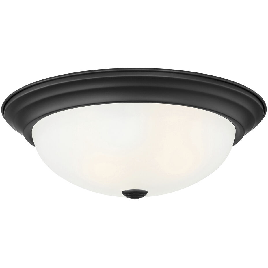 Decorative 3 Light 15 inch Matte Black Flushmount Ceiling Light, Large