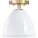Biba 1 Light 8.25 inch Brushed Gold Semi-Flush Mount Ceiling Light