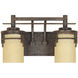 Mission Ridge 2 Light 15 inch Warm Mahogany Bath Bar Wall Light
