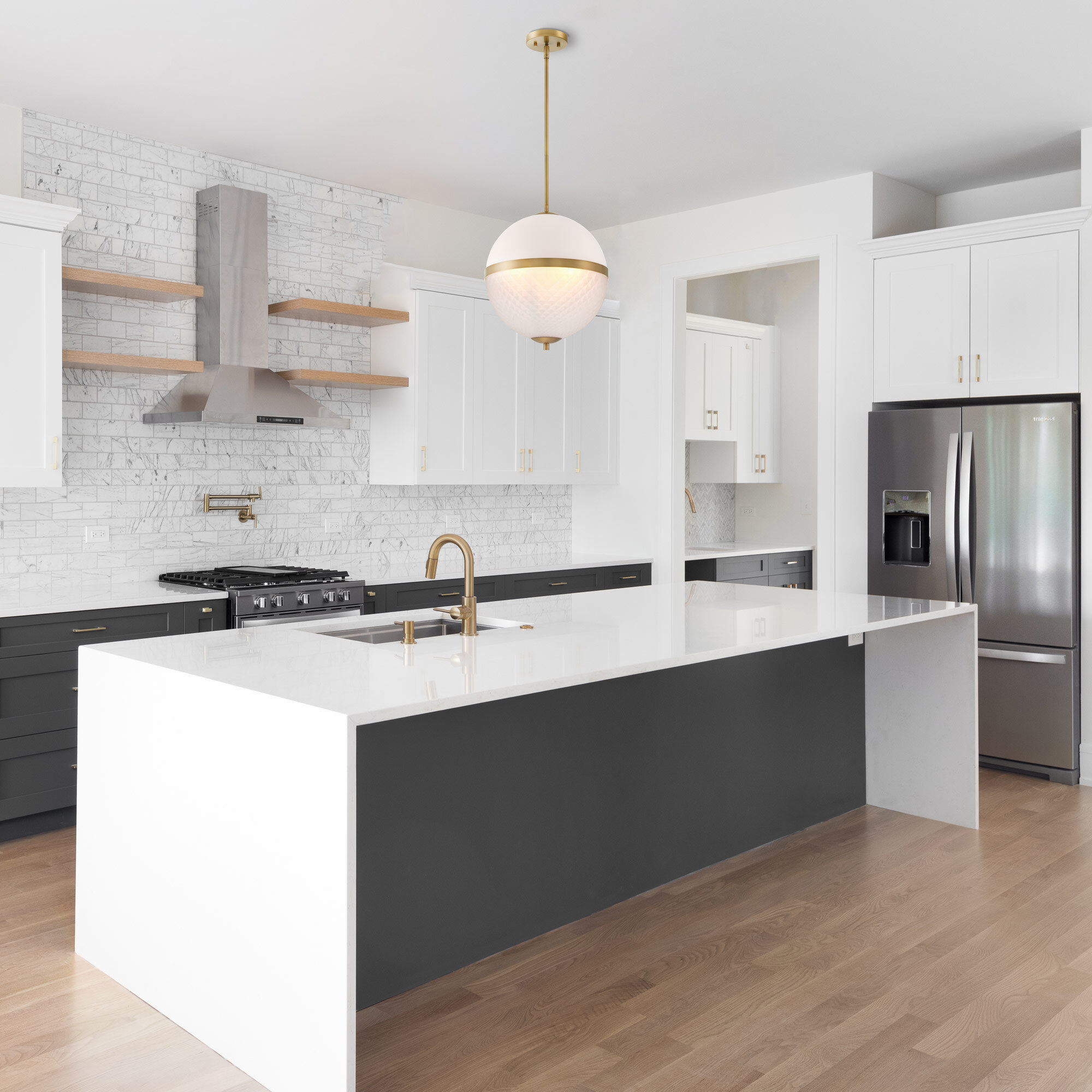 Dia 3 Light 14 inch Old Satin Brass Pendant Ceiling Light