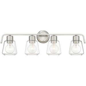 Riley 4 Light 28.5 inch Satin Platinum Bath Bar Wall Light