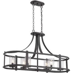 Palencia 6 Light 38 inch Artisan Pardo Wash Linear Chandelier Ceiling Light