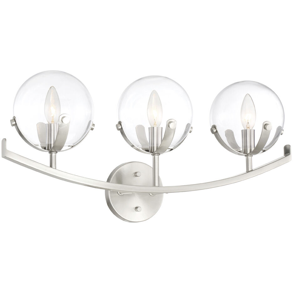 Spyglass 3 Light 24 inch Satin Platinum Bath Light Wall Light