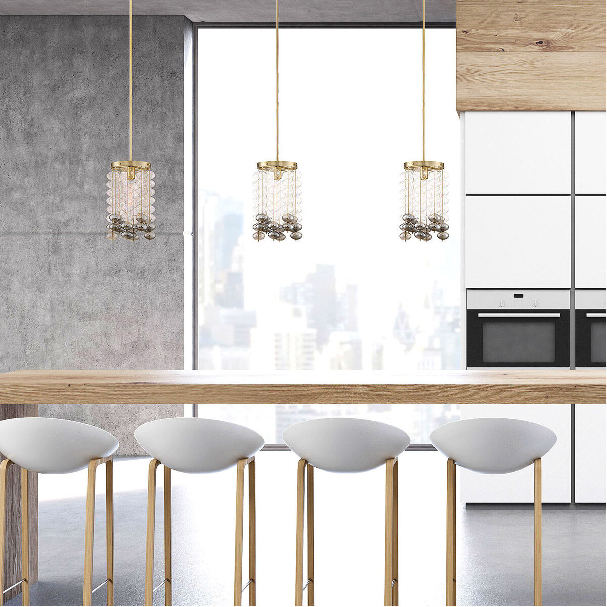 Villa Rose 1 Light 10 inch Brushed Gold Pendant Ceiling Light