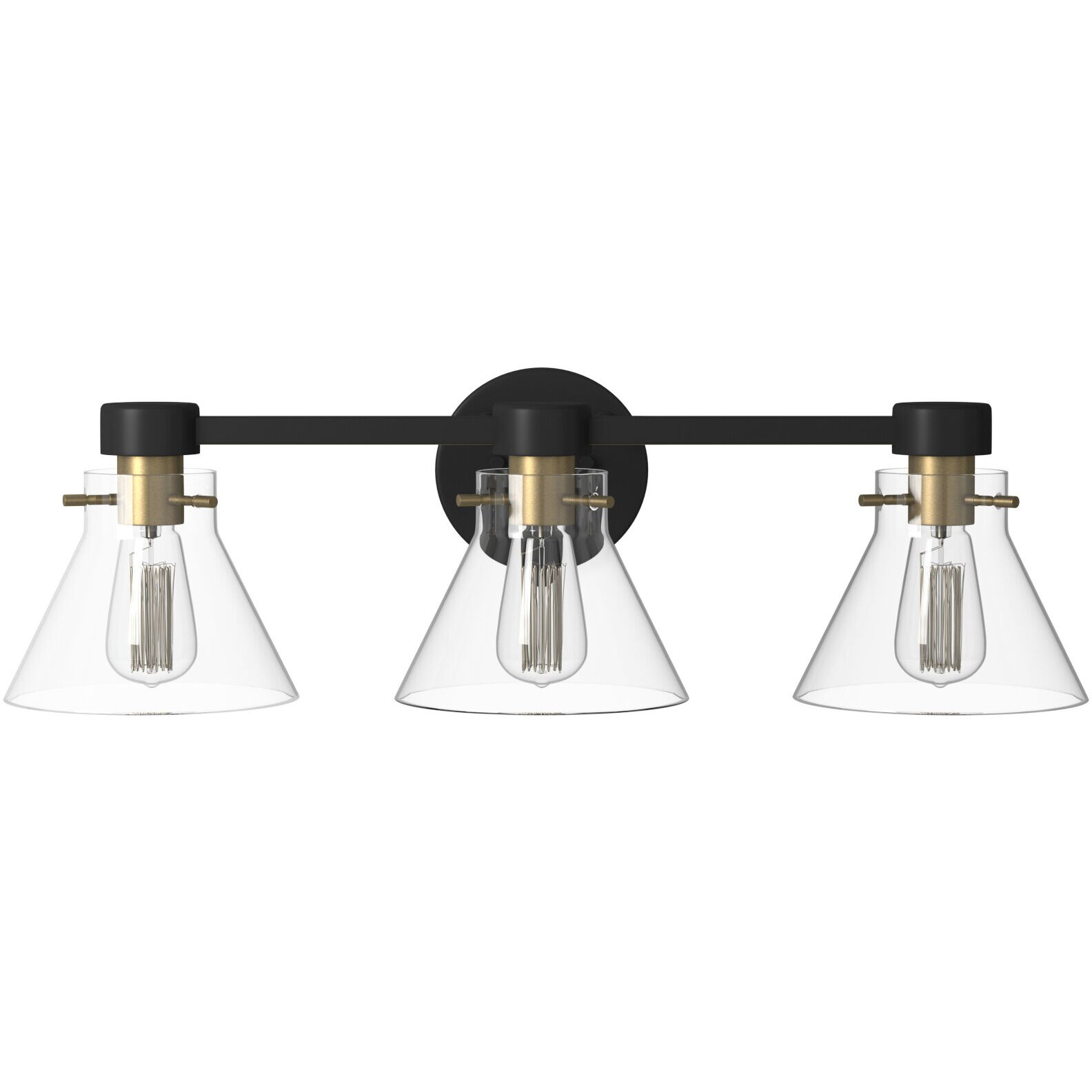 Willow Creek 3 Light 25 inch Matte Black Bath Bar Wall Light