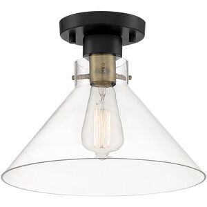 Willow Creek 1 Light 12 inch Matte Black Semi-Flush Ceiling Light