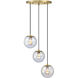 Neva LED 17.75 inch Brushed Gold Chandelier Ceiling Light