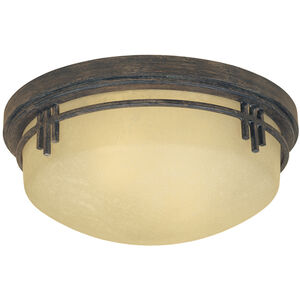 Mission Ridge 2 Light 13 inch Warm Mahogany Flushmount Ceiling Light