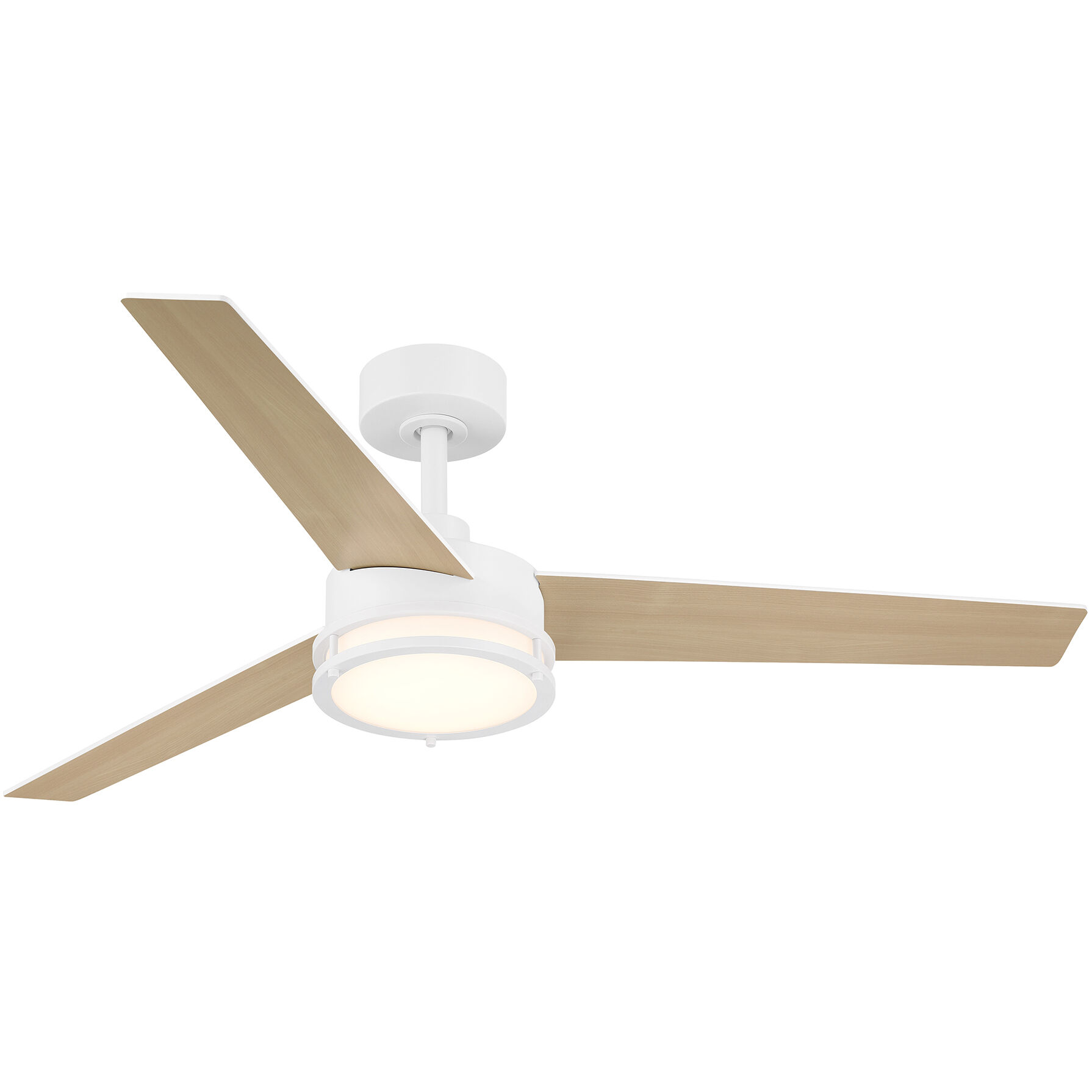 Cassini 52 inch Matte White with Reversible Matte White/Blonde Maple Blades DC Smart Fan