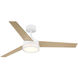Cassini 52 inch Matte White with Reversible Matte White/Blonde Maple Blades DC Smart Fan