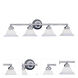 Opal Essence 4 Light 35.75 inch Chrome Bath Bar Wall Light