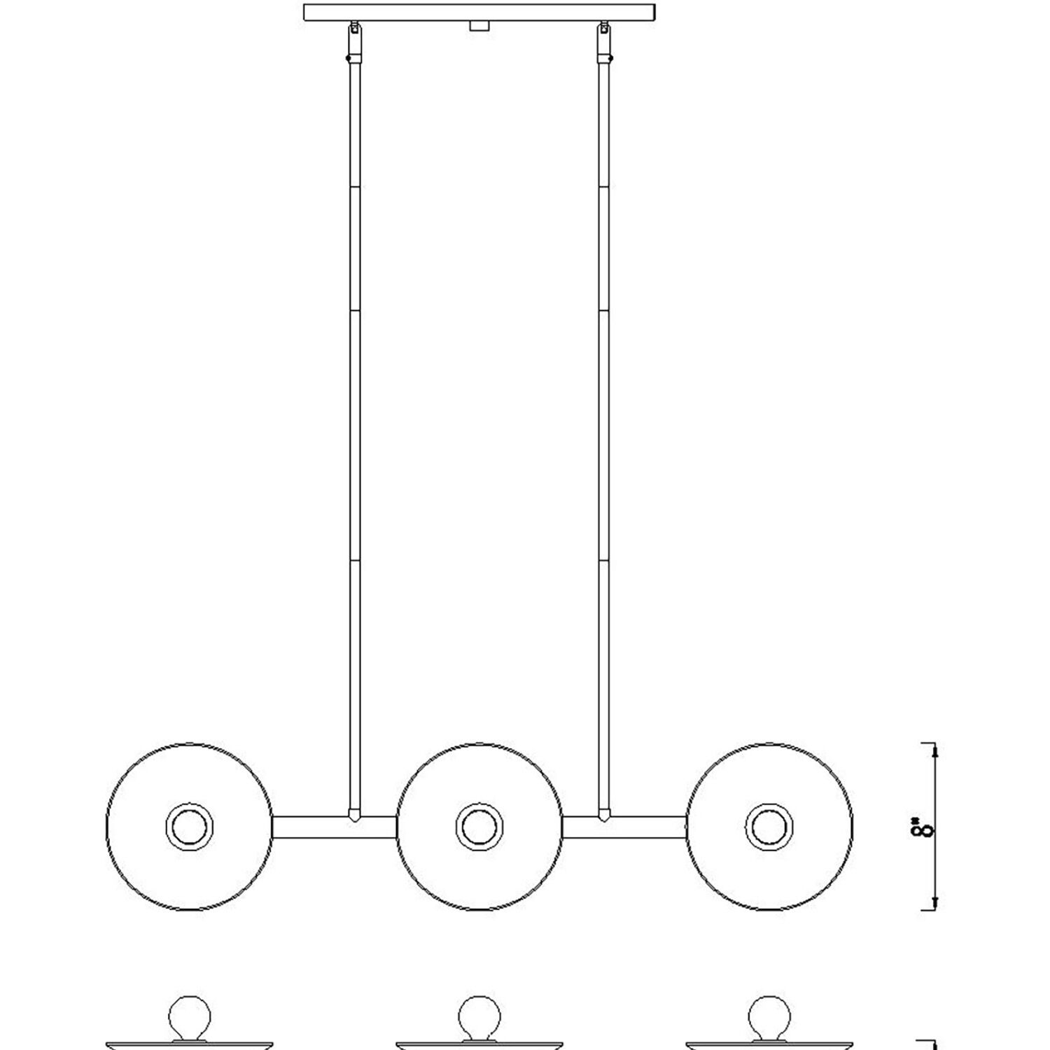 Litto 6 Light 36 inch Brushed Gold Island Light Ceiling Light