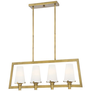 Hyde Park 4 Light 36 inch Vintage Gold Island Pendant Ceiling Light