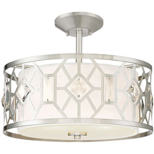 Brentwood 2 Light 15.5 inch Satin Platinum Semi-Flush Ceiling Light