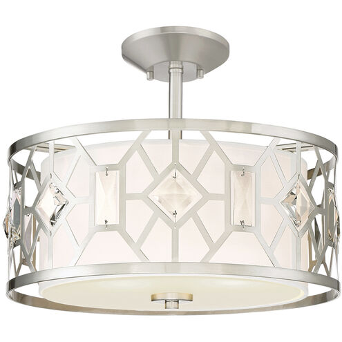 Brentwood 2 Light 15.5 inch Satin Platinum Semi-Flush Ceiling Light