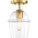 Summer Jazz 1 Light 7 inch Brushed Gold Semi Flush Mount Ceiling Light
