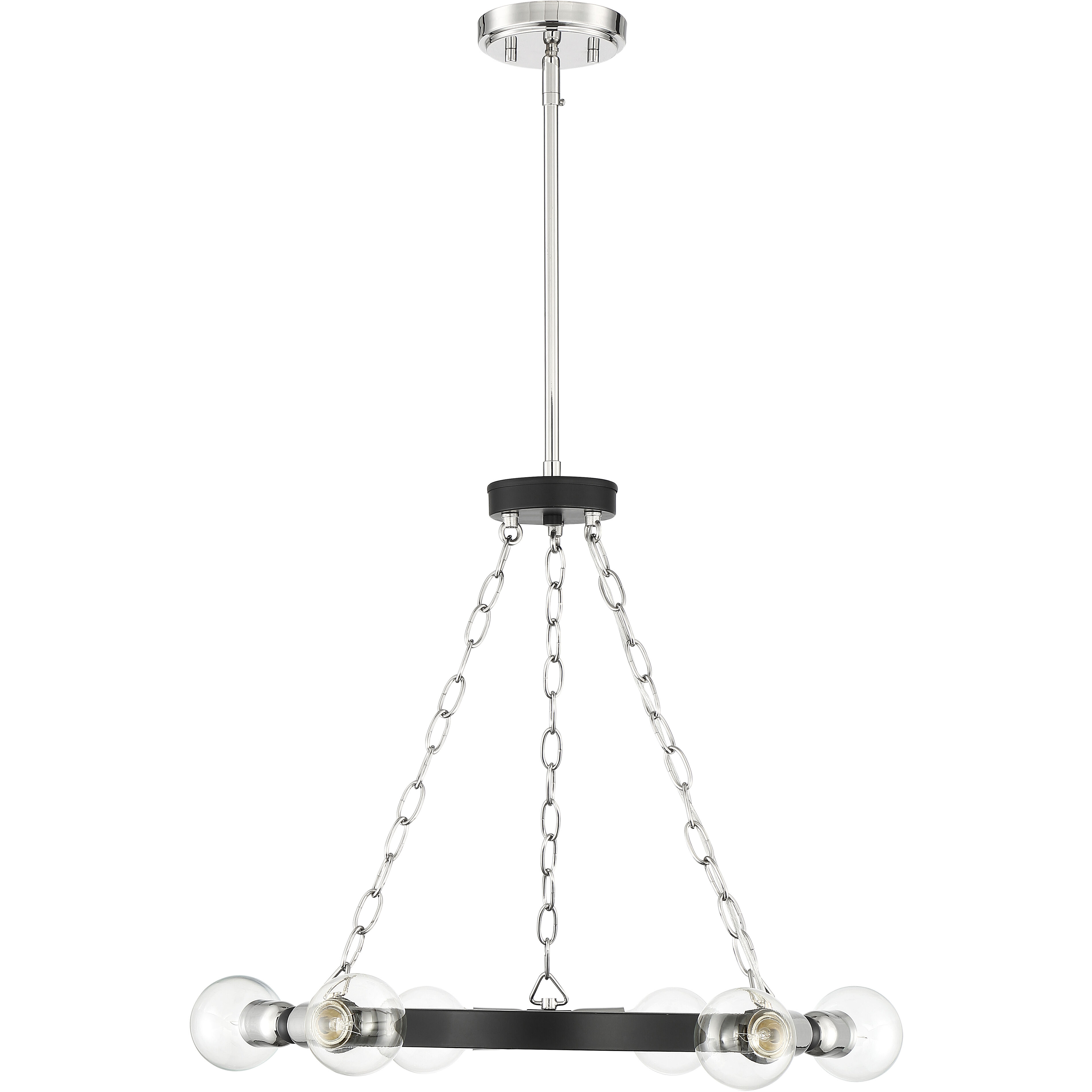 Huxton 6 Light 21 inch Black Chandelier Ceiling Light