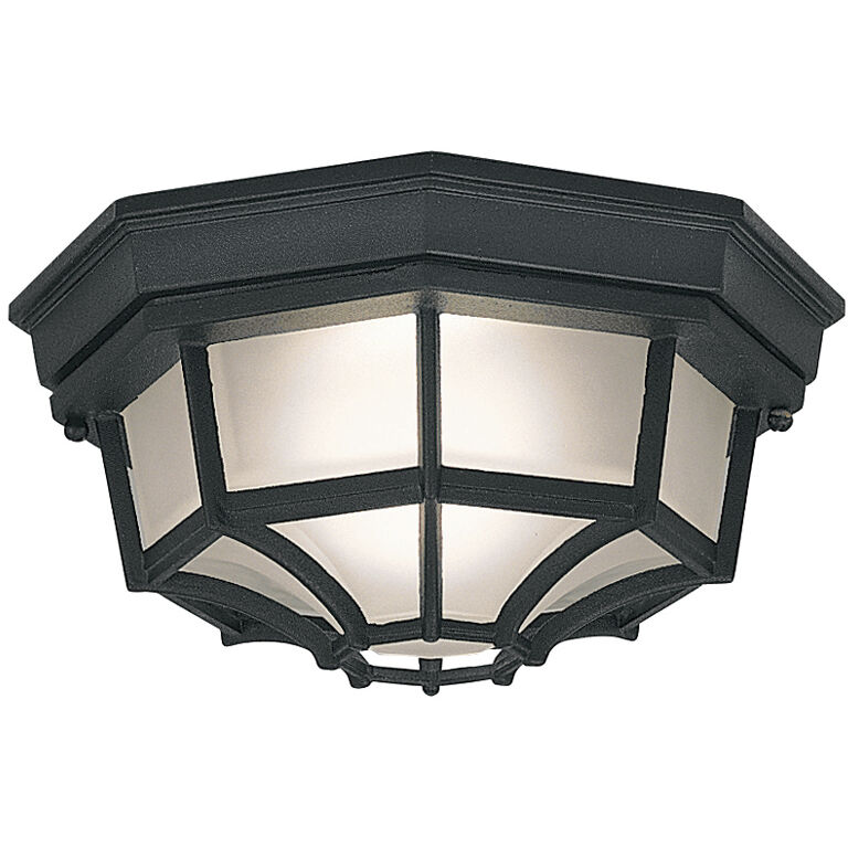 Builder 1 Light 11 inch Black Outdoor Flushmount