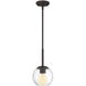 Meridian 1 Light 6.5 inch Satin Bronze Mini Pendant Ceiling Light
