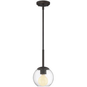 Meridian 1 Light 6.5 inch Satin Bronze Mini Pendant Ceiling Light