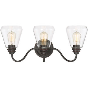 Foundry 3 Light 24 inch Satin Bronze Bath Light Wall Light