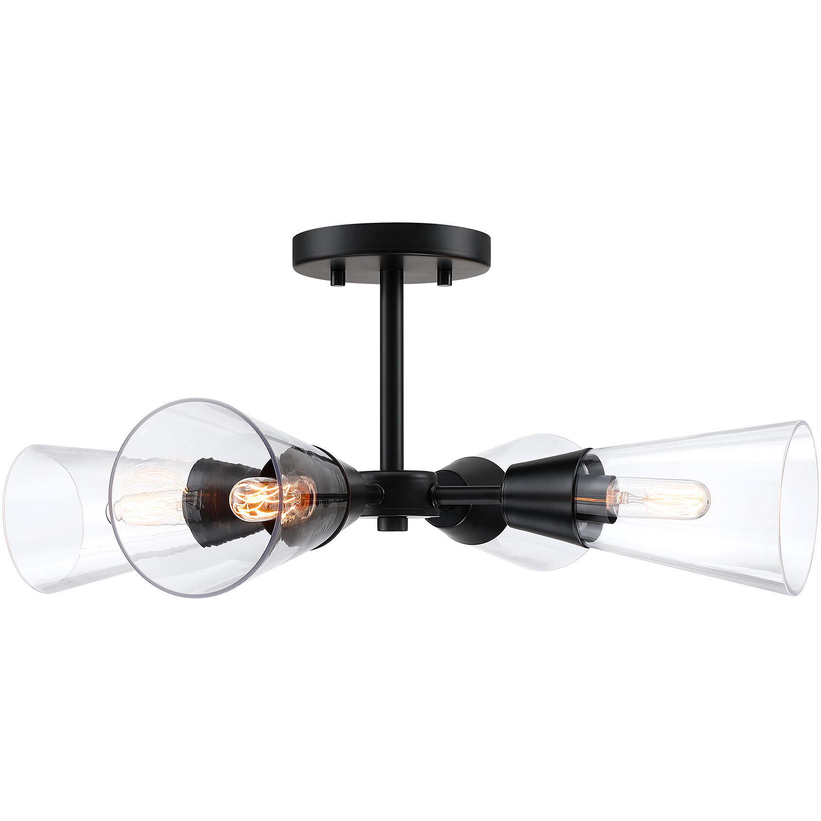 Norro 4 Light 21 inch Matte Black Semi-Flush Mount Ceiling Light