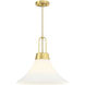 Evergreen Oasis LED 18 inch Brushed Gold Down Pendant Ceiling Light