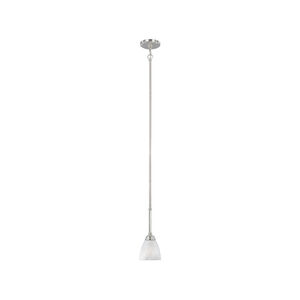 Tackwood 1 Light 5 inch Satin Platinum Mini Pendant Ceiling Light in Alabaster