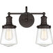 Taylor 2 Light 15 inch Satin Bronze Bath Light Wall Light