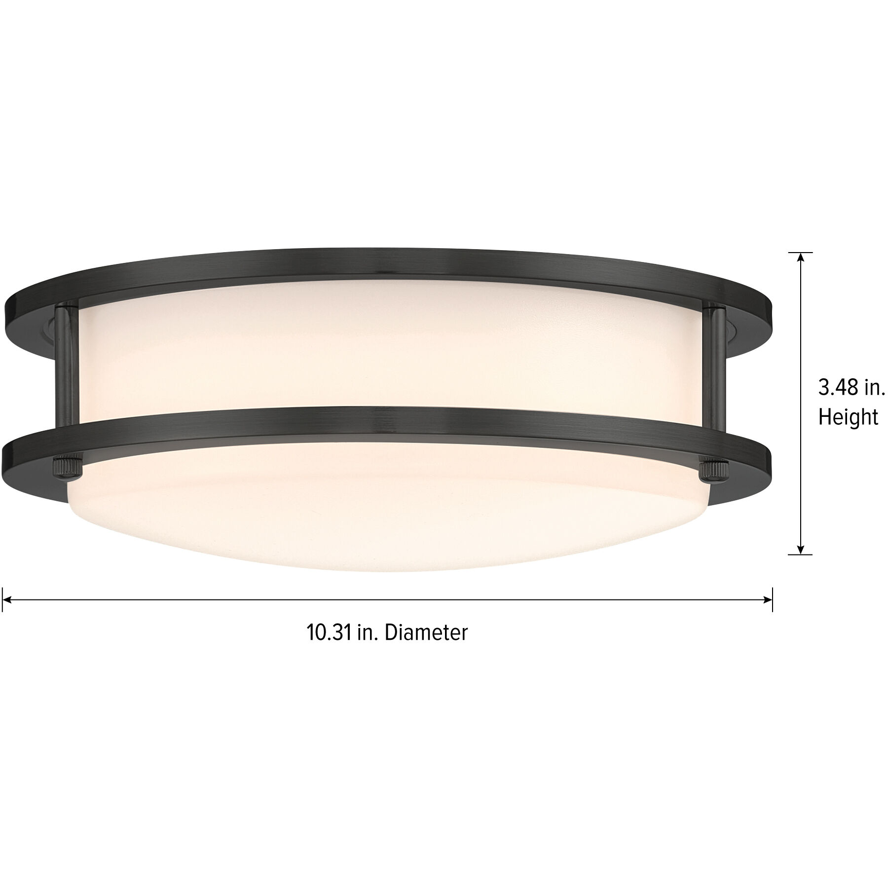 DC Series 1 Light 10.31 inch Matte Black Flush Mount Ceiling Light
